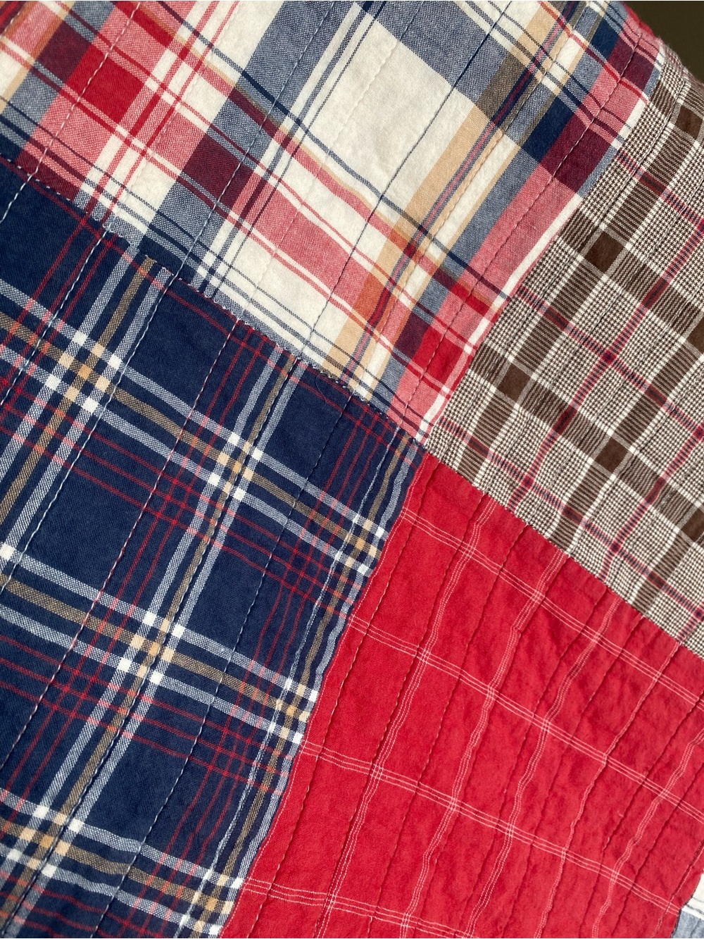 Nautica Madras King Cotton Patchwork Quilts - Set of 2 - Americana - Picture 5 of 8